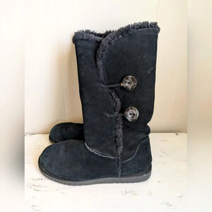 Suede Winter Boots‎ with Faux Fur Lining in Black size 9 Winter Cozy Warm